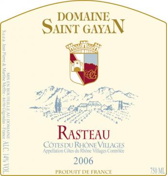 Domaine St Gayan - Rasteau 2014 (750ml) (750ml)
